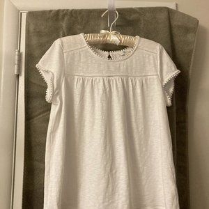 Boden USA White Cotton Blouse With Trim